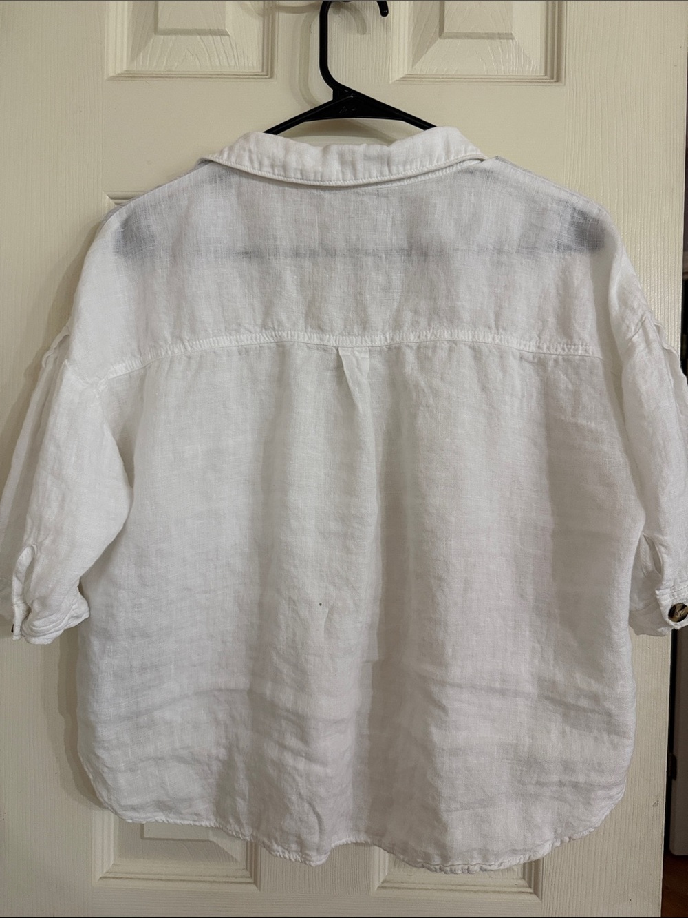 Zara White Short-Sleeve Button-Down Shirt - Picture 5 of 5